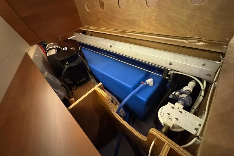 Nine Yacht Photos Pics Interior view of 2016 Dufour 512 Grand Large yacht's technical compartment.