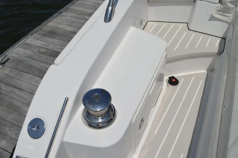 Amici Yacht Photos Pics 2019 Azimut Atlantis 51 yacht deck with sleek white design and dock view.
