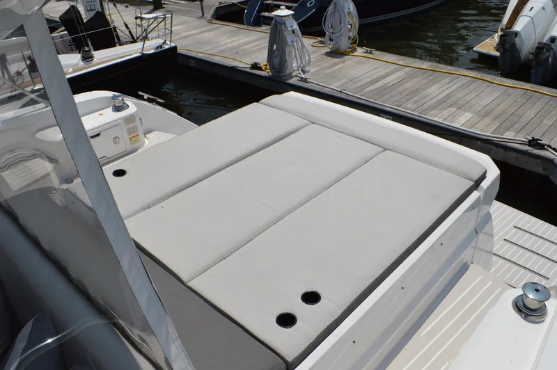 Amici Yacht Photos Pics 2019 Azimut Atlantis 51 yacht sunbathing deck at marina.