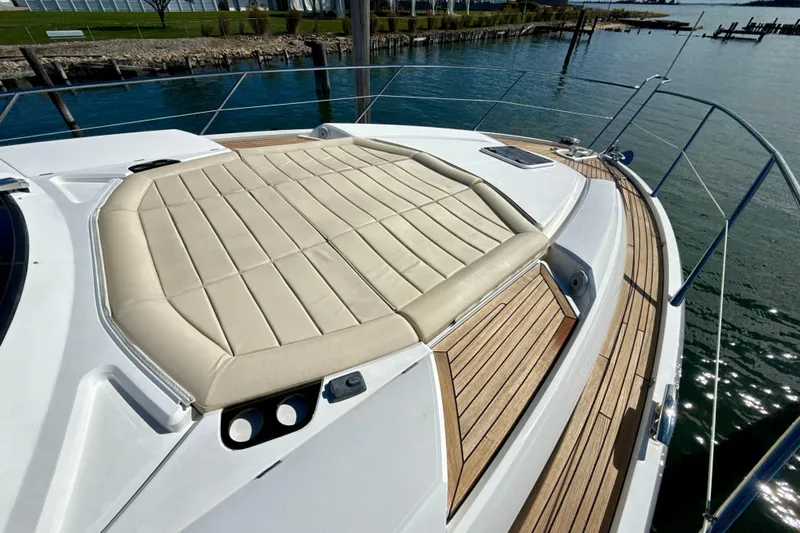 Wine Tyme Yacht Photos Pics Luxurious 2016 Sunseeker Predator 57 yacht with spacious sunbed and teak deck.