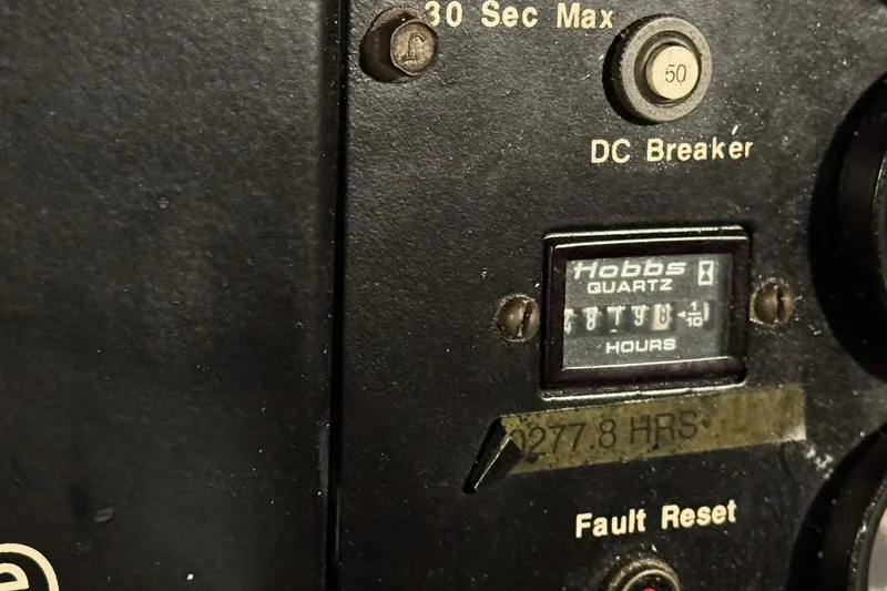 Sandial Yacht Photos Pics Hour meter on 1991 DeFever 44 boat, showing 8779.8 hours.