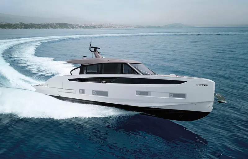  Yacht Photos Pics 2025 Azimut Seadeck 6 yacht cruising on open water.