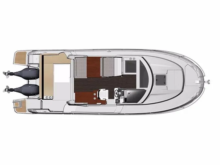 Pearl Yacht Photos Pics Top view of 2024 Jeanneau NC 895 boat layout.