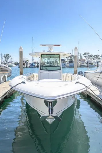 Nothing But Net Yacht Photos Pics 2016 Boston Whaler 350 Outrage docked on a sunny day.