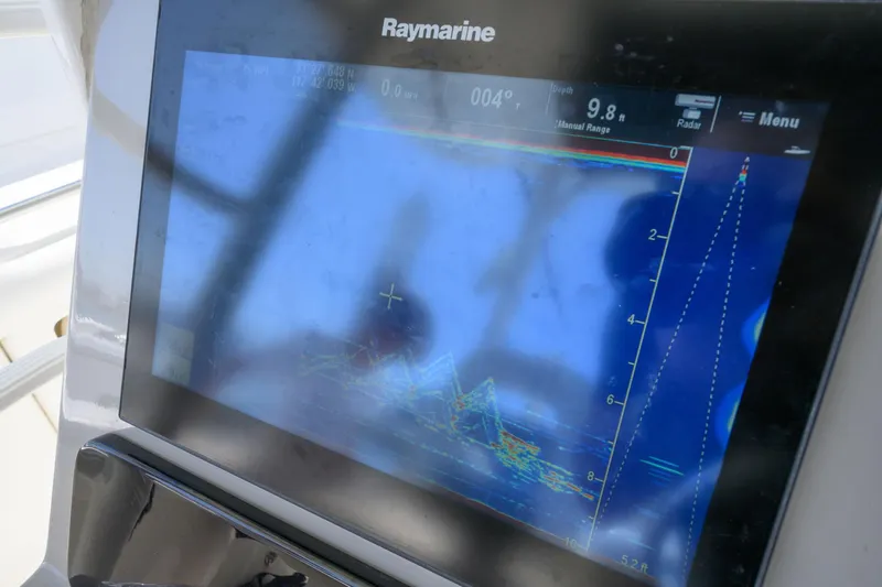 Nothing But Net Yacht Photos Pics Raymarine display on 2016 Boston Whaler 350 Outrage.