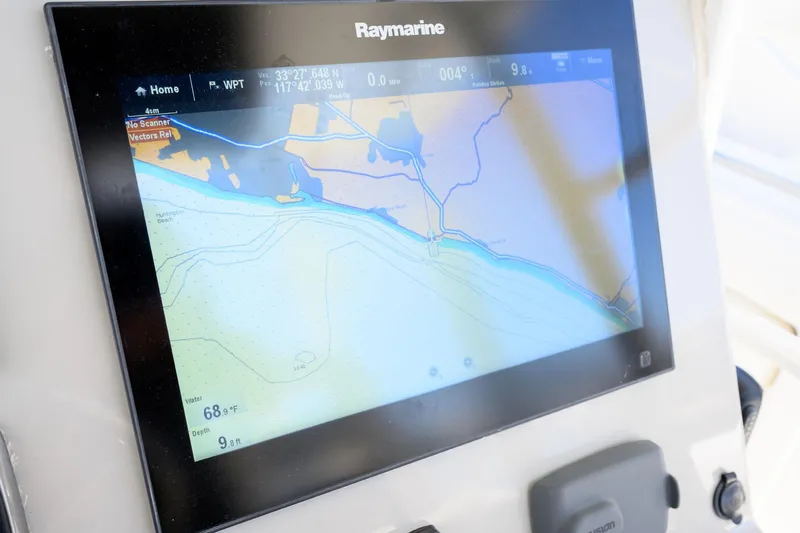 Nothing But Net Yacht Photos Pics Raymarine navigation display on 2016 Boston Whaler 350 Outrage.