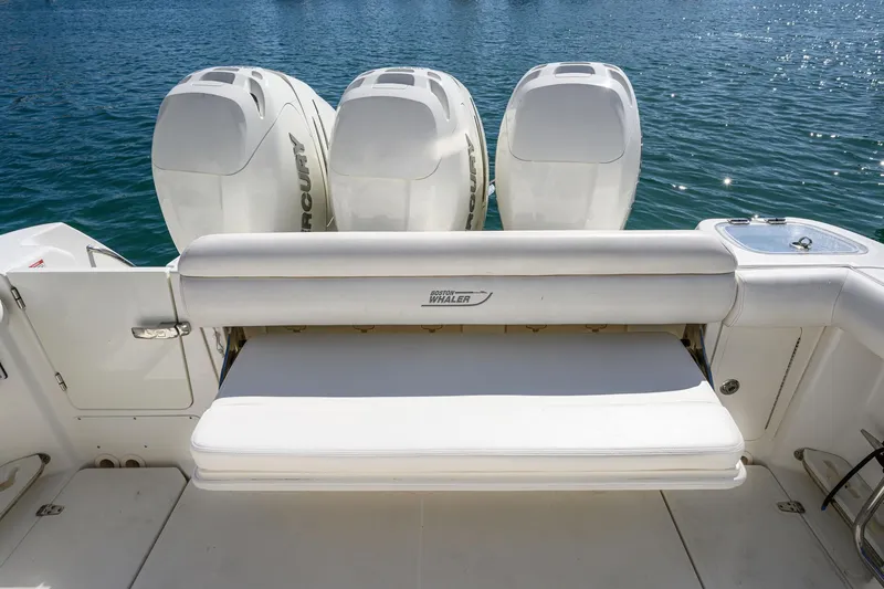 Nothing But Net Yacht Photos Pics 2016 Boston Whaler 350 Outrage with three outboard engines.