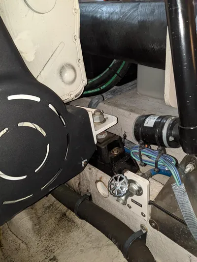  Yacht Photos Pics Engine compartment of a 2006 Sea Ray 44 Sundancer boat.