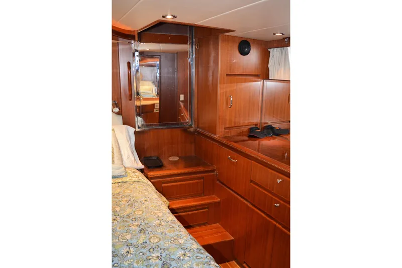 Wandra Yacht Photos Pics Luxurious wooden interior of 2008 Novatec Islander 60 yacht cabin.