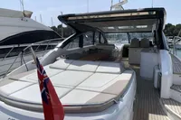 2016 Princess V58 Open yacht with spacious deck and luxury seating.