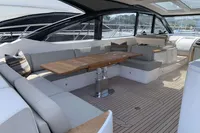 Luxurious interior of 2016 Princess V58 Open yacht with spacious seating and elegant design.