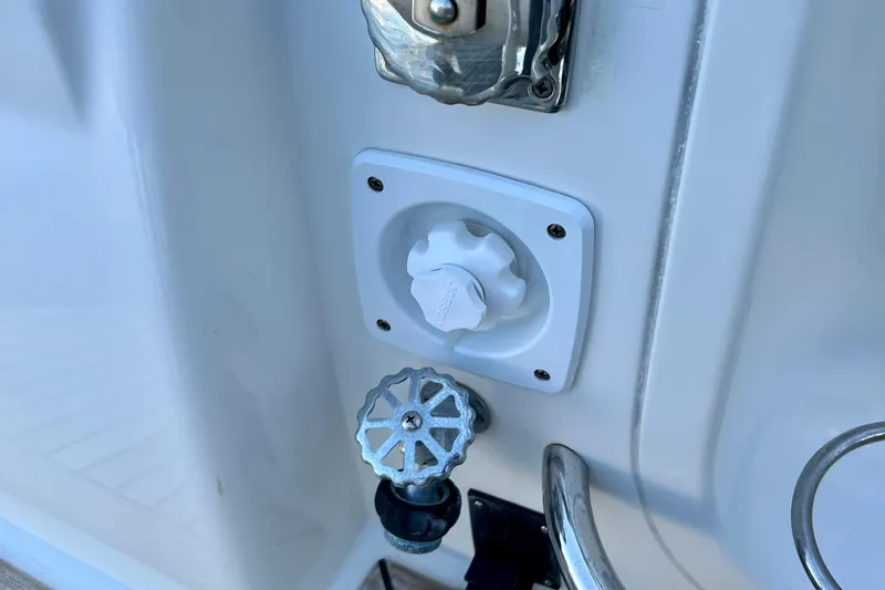 Kala Yacht Photos Pics Boat water inlet and valve on 2018 Nimbus 365 Coupe.