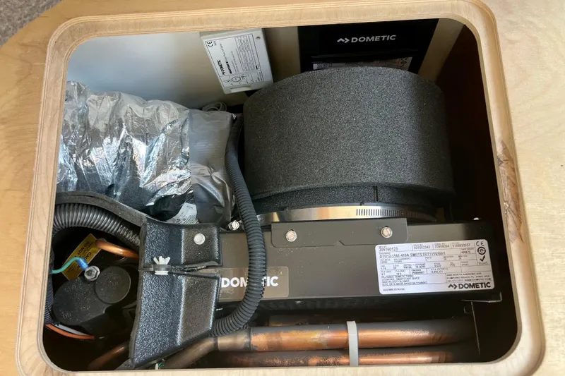 Kala Yacht Photos Pics Dometic air conditioning unit inside 2018 Nimbus 365 Coupe boat.