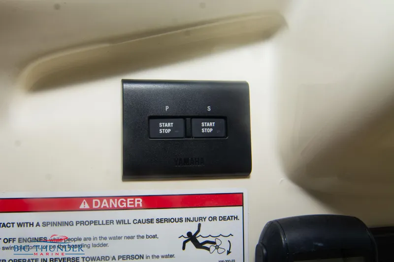  Yacht Photos Pics Control panel with start/stop buttons on 2024 Invictus TT280S boat.