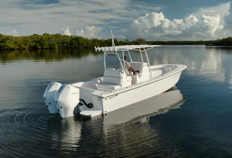 New Build Yacht Photos Pics 2024 Birdsall 30 boat on calm water with scenic background.