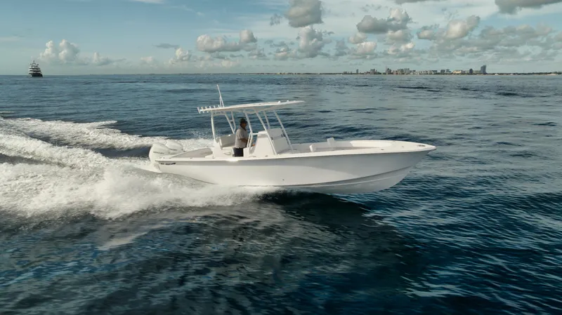 New Build Yacht Photos Pics 2024 Birdsall 30 boat cruising on open water under a partly cloudy sky.