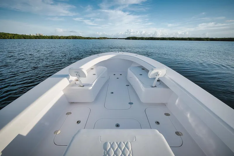 New Build Yacht Photos Pics 2024 Birdsall 30 boat on calm water with clear sky.