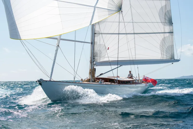 Gwenhyfar II Yacht Photos Pics 2023 Spirit Yachts C72 sailing on open sea with full sails.
