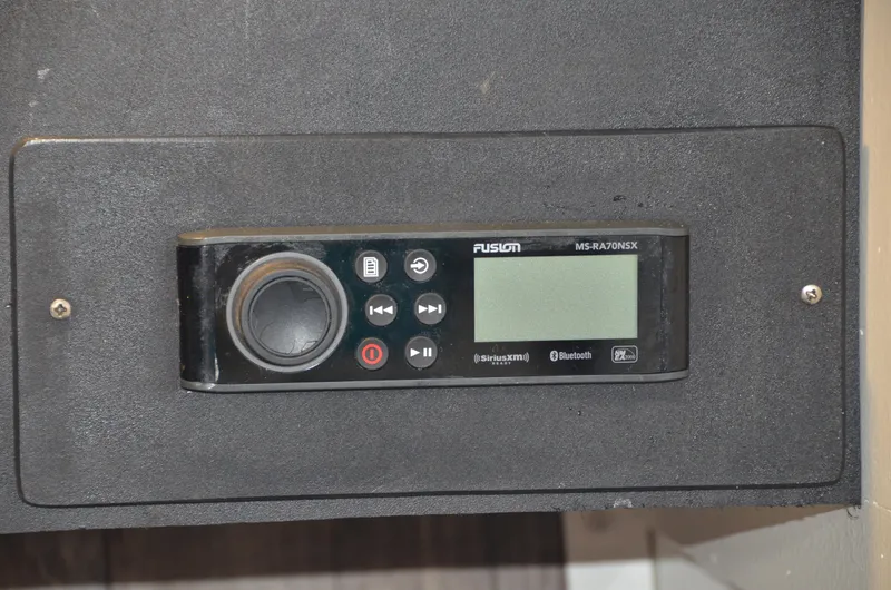 Double Trouble Yacht Photos Pics Fusion marine stereo system on a 1992 Tiara Yachts 43 Open.