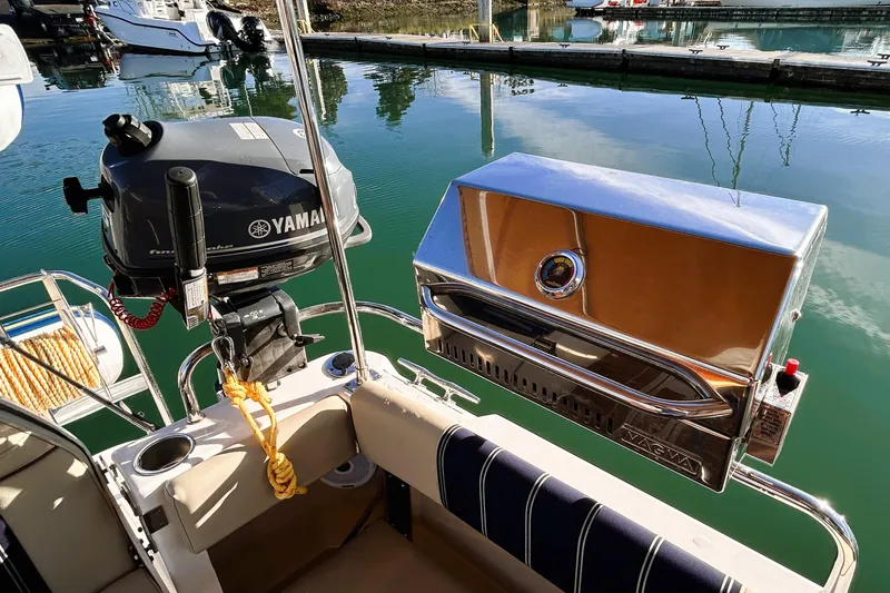 Serafina Yacht Photos Pics 2019 Ranger Tugs R-29 CB with Yamaha motor and Magma grill at marina.