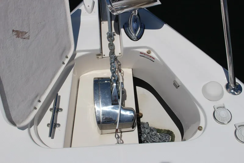 Happy Ours Yacht Photos Pics Anchor compartment of 2008 Chaparral 350 Signature Extended Plane boat.