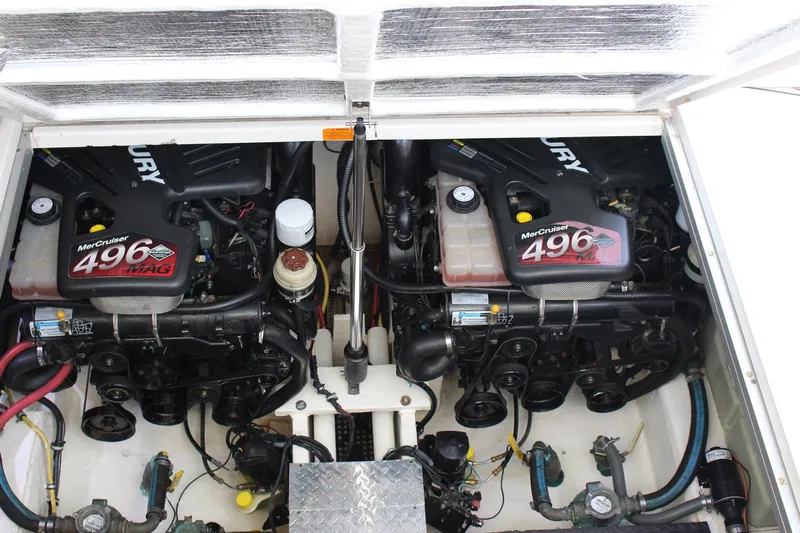 Happy Ours Yacht Photos Pics Twin Mercury 496 MAG engines in a 2008 Chaparral 350 Signature boat.