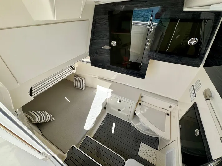  Yacht Photos Pics Interior of 2020 Cobia 350 Center Console boat with modern amenities and sleek design.