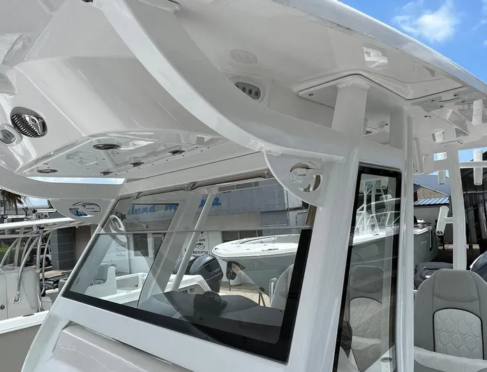  Yacht Photos Pics 2023 Sea Fox 328 Commander boat with sleek design and modern features.