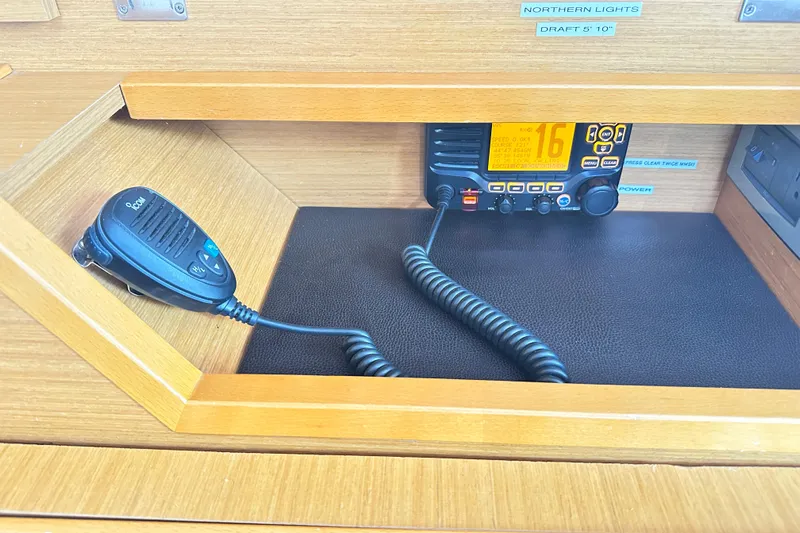 Northern Lights Yacht Photos Pics VHF radio system on 2015 Jeanneau Sun Odyssey 469 yacht.