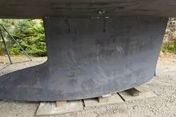 Northern Lights Yacht Photos Pics Keel of 2015 Jeanneau Sun Odyssey 469 sailboat on dry dock.