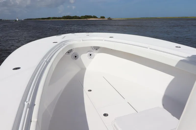  Yacht Photos Pics 2022 Onslow Bay 33 boat, spacious deck, calm waters, clear sky.