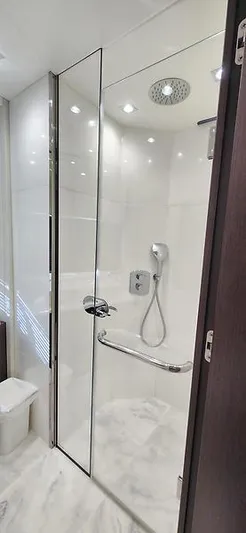  Yacht Photos Pics Luxurious shower in 2020 Sunseeker Predator 74 XPS yacht bathroom.