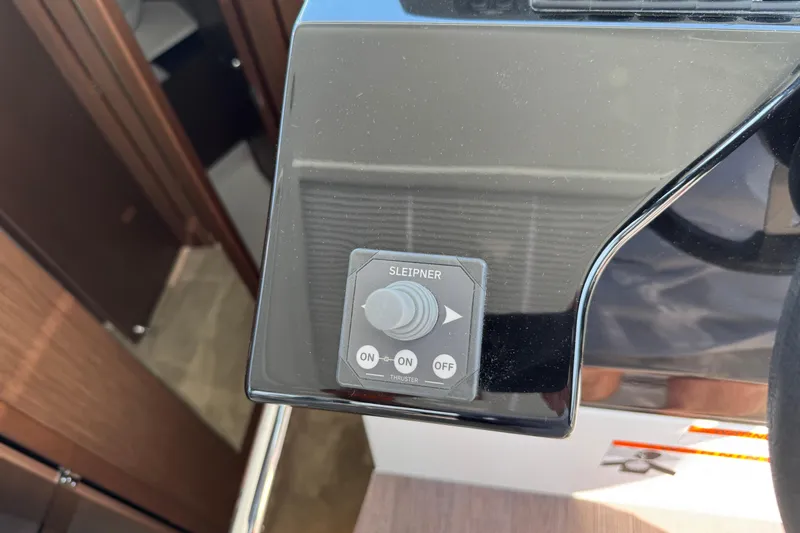  Yacht Photos Pics Control panel of 2024 Beneteau Antares 11 with Sleipner thruster switch.