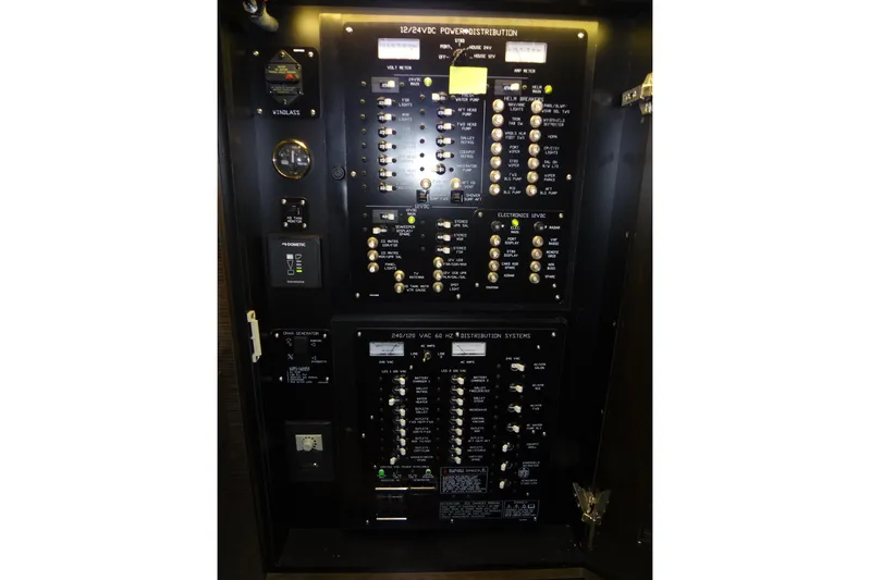 Imagine Yacht Photos Pics Electrical control panel on a 2021 Cruisers Yachts 50 Cantius boat.