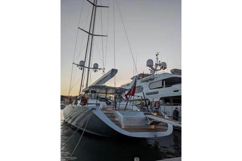 Mawe Yacht Photos Pics Sailing yacht docked at sunset, Island Packet 440, 2006 model.