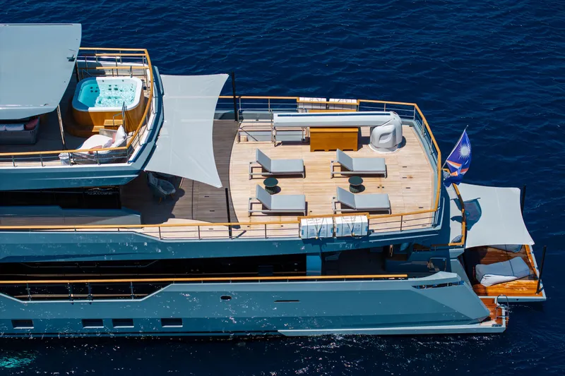 37xp-17 Yacht Photos Pics Luxurious 2026 Numarine 37XP-17 yacht with sun deck and jacuzzi on open sea.