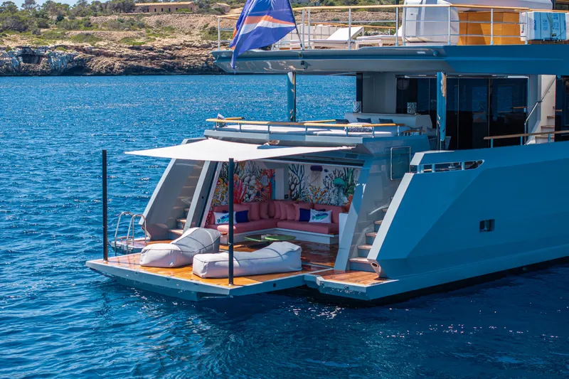 37xp-17 Yacht Photos Pics Luxury Numarine 37XP-17 yacht, 2026 model, with elegant deck lounge on serene blue waters.