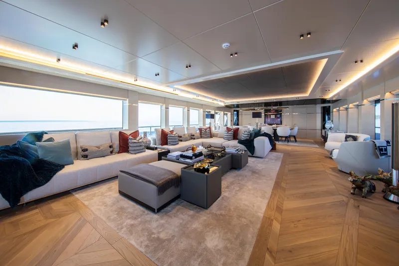 37xp-17 Yacht Photos Pics Luxurious interior of 2026 Numarine 37XP-17 yacht with elegant seating and modern decor.