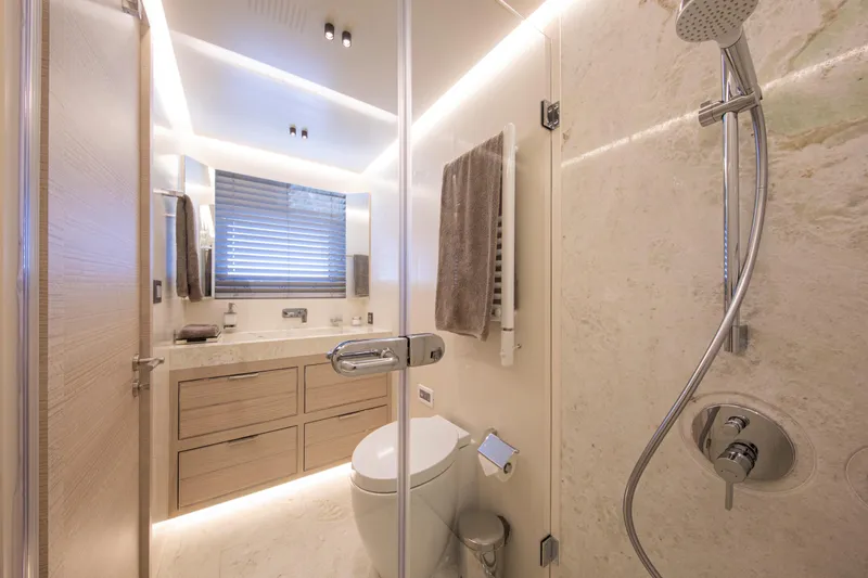 37xp-17 Yacht Photos Pics Luxurious bathroom in 2026 Numarine 37XP-17 yacht, featuring modern fixtures and elegant design.