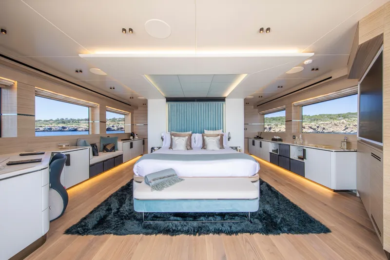 37xp-17 Yacht Photos Pics Luxurious interior of 2026 Numarine 37XP-17 yacht with panoramic windows and elegant decor.