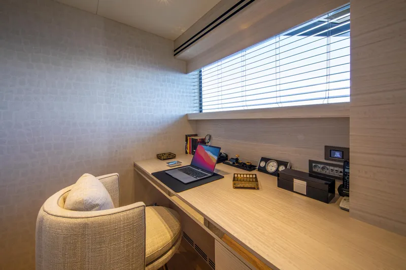 37xp-17 Yacht Photos Pics Luxurious office space on 2026 Numarine 37XP-17 yacht with modern decor and natural light.