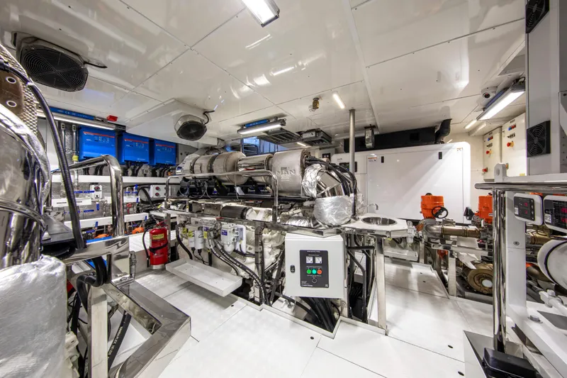 37xp-17 Yacht Photos Pics Engine room of 2026 Numarine 37XP-17 yacht, featuring advanced machinery and equipment.