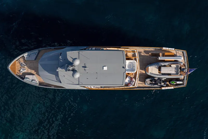 37xp-17 Yacht Photos Pics Aerial view of 2026 Numarine 37XP-17 yacht on open water.