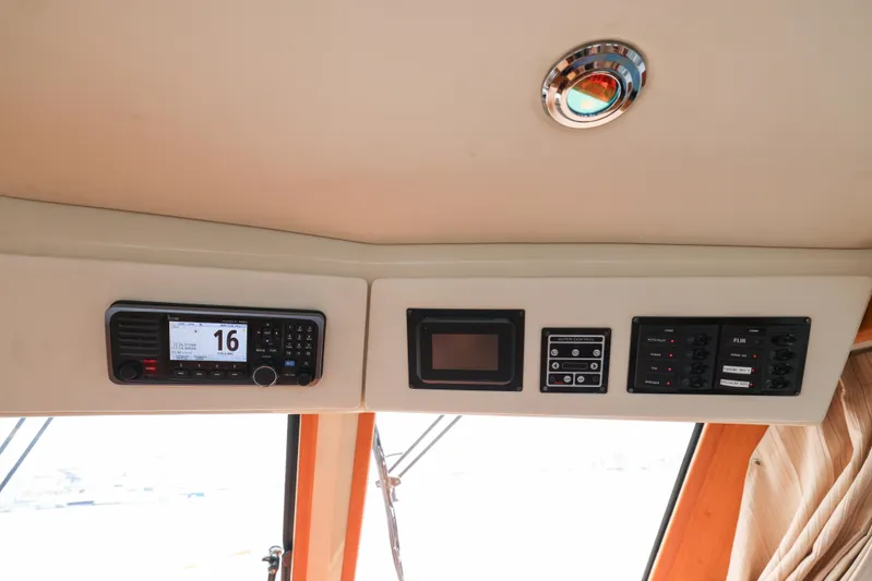 Aryeh Yacht Photos Pics Control panel of 2008 Grand Banks EASTBAY 39 SX yacht interior.