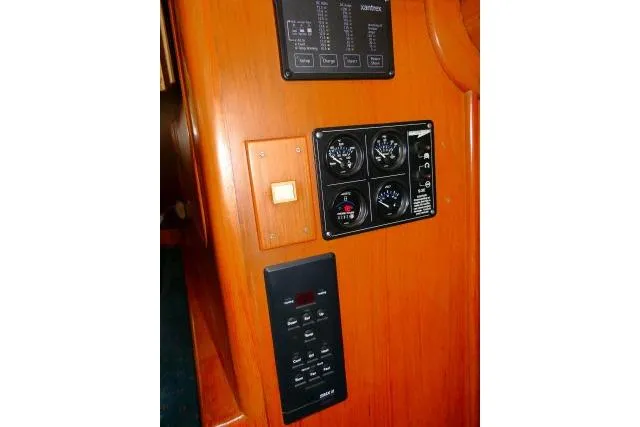 Avenir Yacht Photos Pics Control panel on 1982 Ta Shing Mason 63 yacht with gauges and switches.