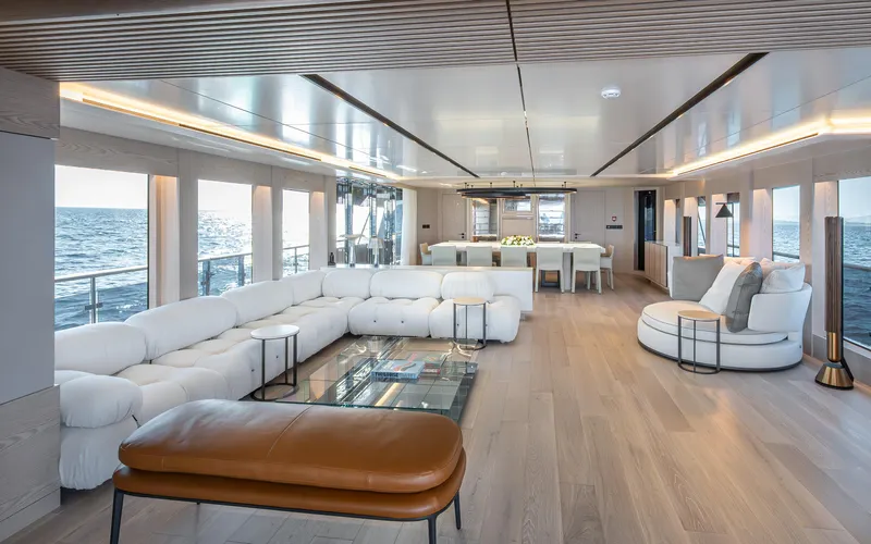 Numarine 40mxp Yacht Photos Pics Luxurious interior of 2026 Numarine 40MXP yacht with ocean view and modern furnishings.