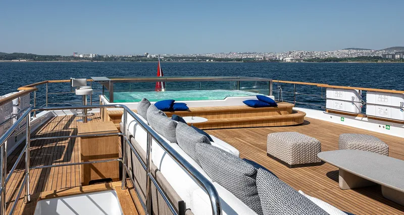 Numarine 40mxp Yacht Photos Pics Luxurious deck of 2026 Numarine 40MXP yacht with pool and seating area.