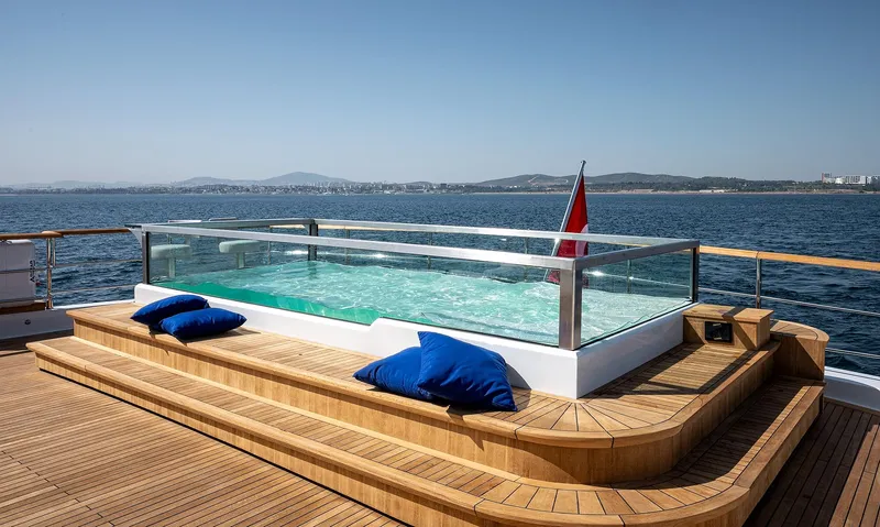 Numarine 40mxp Yacht Photos Pics Luxurious 2026 Numarine 40MXP yacht deck with jacuzzi and ocean view.