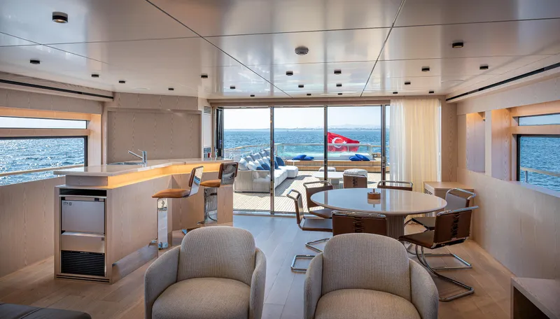 Numarine 40mxp Yacht Photos Pics Luxurious interior of 2026 Numarine 40MXP yacht with ocean view and modern furnishings.