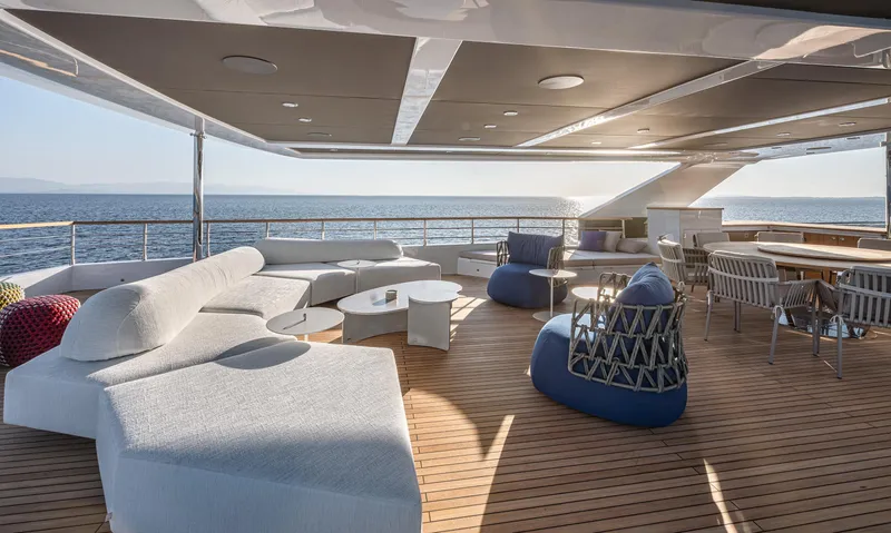 Numarine 40mxp Yacht Photos Pics Luxurious deck of 2026 Numarine 40MXP yacht with modern seating and ocean view.